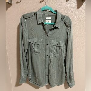 Women’s  Casual army Green Shirt Jacket Shacket